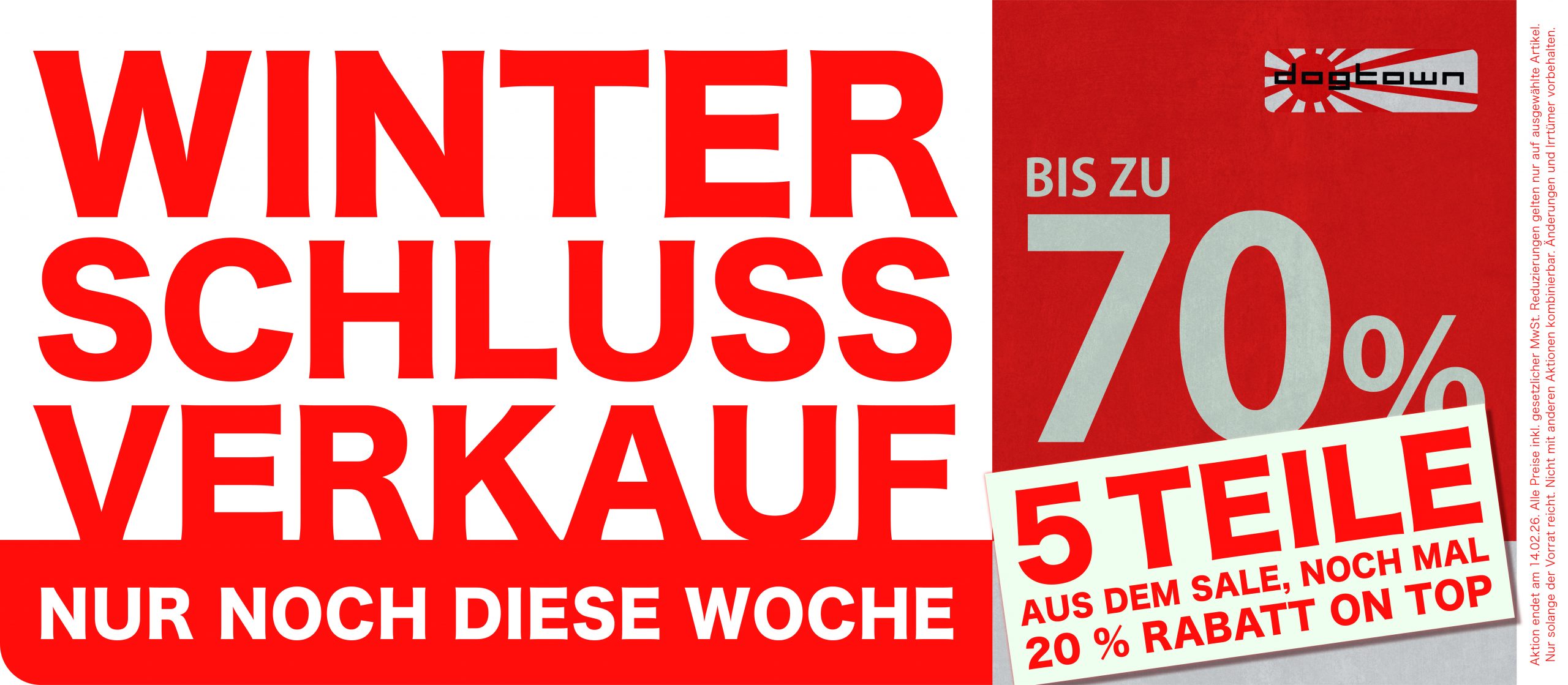 Winterschlussverkauf-Bis zu 70% auf ausgewählte Teile