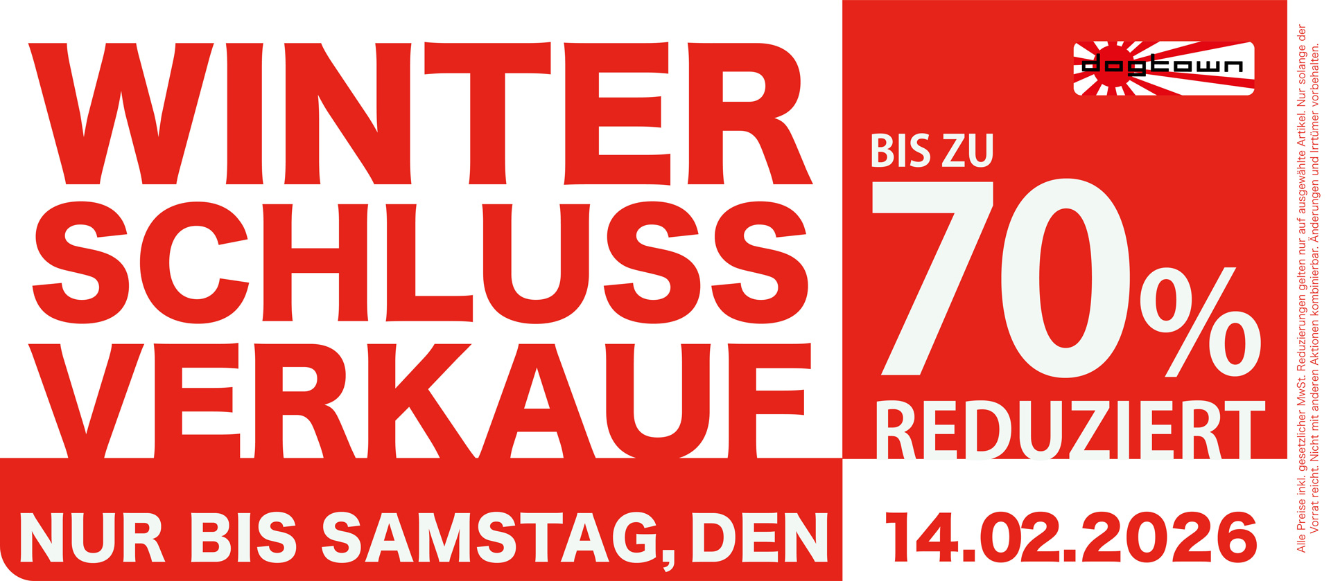 Winterschlussverkauf-Bis zu 70% auf ausgewählte Teile